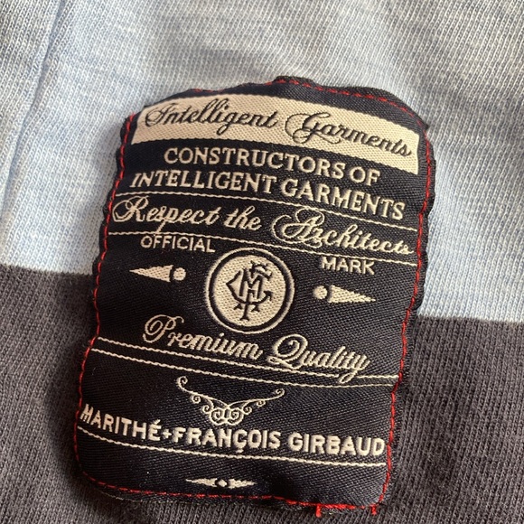 EUC Marithe Francois Girbaud Mens XXL Blue Striped Polo - Picture 7 of 10